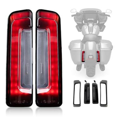 Imagem de PSLER Road Glide Tail Lights - Rear Mudguard Saddlebag Filler Panel Light Led Turn Signal Break Taillight Lamp for Touring Street Glide Roadglide 2024-2025,CVO 2023-2025 Accessories,Black