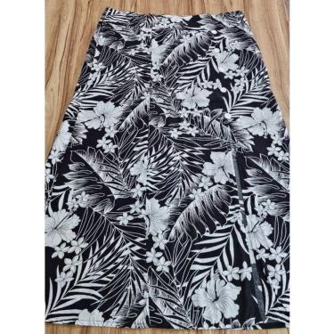 Imagem de Saia Feminina Longa Floral Viscose Plus Size Arruaça