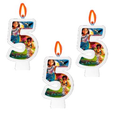 Imagem de Vela decoração Encanto disney Número 5 festa aniversário - REGINA