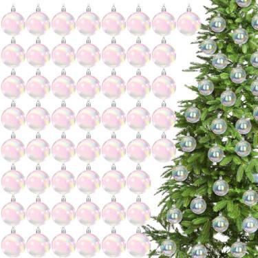 Imagem de Wettarn 50 peças de plástico transparente, caldeirão de Halloween, bruxa, mágica, decoração de bolhas, kit de caldeirão, faça você mesmo, 6 cm, bola iridescente transparente DIY