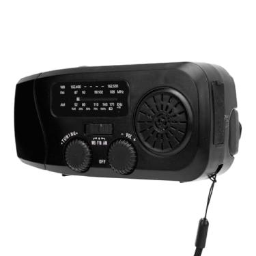 Imagem de Garosa Rádio de Emergência Com Manivela Solar 2000mAh Com Lanterna LED de Alerta Meteorológico AM FM WB para Acampamento Ao Ar Livre e Caminhadas