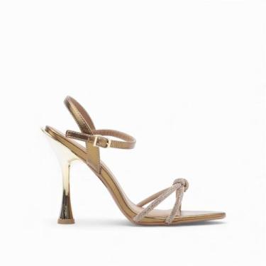 Imagem de Sandália Salto Fino Festa - DI VALENTINI, Bronze, 36