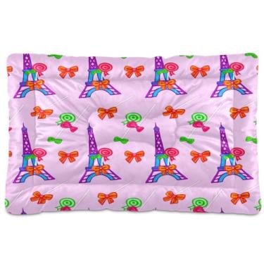 Imagem de Wassud Tapete lavável para cães e gatos Torre Eiffel, tapete de cama antiderrapante, para uso interno e externo, 91 x 61 cm