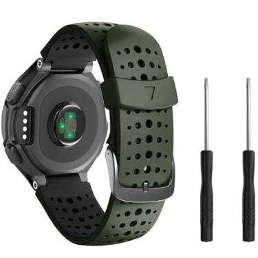 Imagem de Pulseira de relógio de silicone de substituição para Garmin For Forerunner 735XT 235 230 620 630 735 235 Lite pulseiras esportivas, verde exército, preto, para Forerunner 220