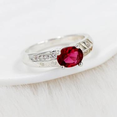 Imagem de Anel feminino de zircônia cúbica minimalista moderno solitário para mulheres, anel de compromisso de noivado de casamento com pedra cúbica vermelha azul roxa transparente YC6513, Latão Zircônia cúbica