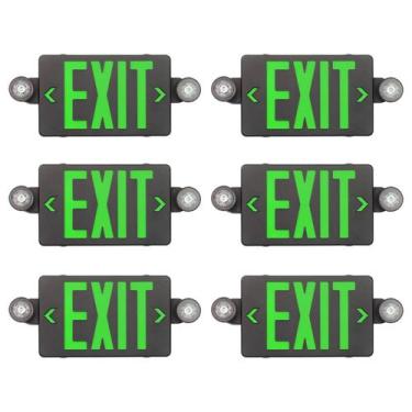 Imagem de Sinal de saída de emergência TANLUX Green com luzes, pacote com 6 unid