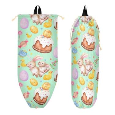 Imagem de xigua Suporte de parede para bolsa de plástico para coelhos, aquarela com cordão, 1 pacote, reutilizável para decoração de bolsas, meias, roupas íntimas e gravatas