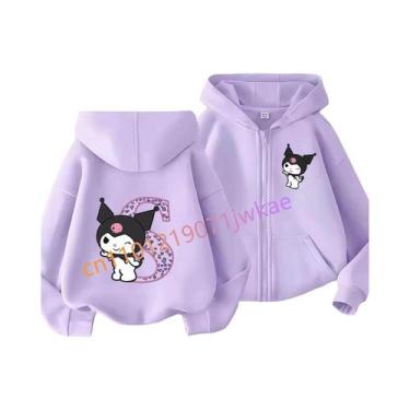 Imagem de Jaqueta Com Capuz Kuromi Para Meninas, Casaco De Princesa Sanrio Com L