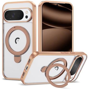 Imagem de VIJISEA Capa compatível com Pixel 10/10 Pro com suporte de anel magnético, [compatível com Mag-Safe], capa protetora à prova de choque para Google Pixel 10/10 Pro de 6,3 polegadas para mulheres e