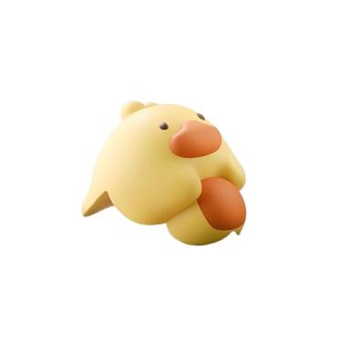 Imagem de 4 protetores de canto de animais fofos de desenhos animados | Dispositivo de proteção de móveis de PVC macio adequado para lareiras, escadas, armários e mesas (Amarelo)