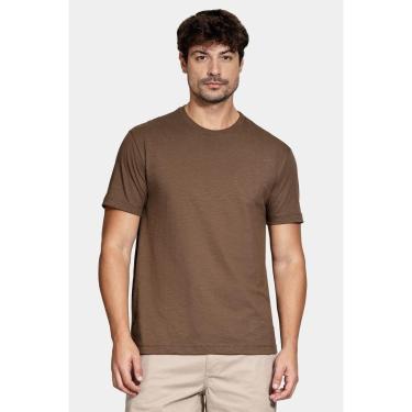 Imagem de Camiseta Aramis Manga Curta Algodão Flamê Marrom-Masculino