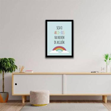 Imagem de Quadro Decorativo Seja O Arco-Íris Da Nuvem Moldura Preta