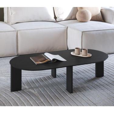 Imagem de Mesa de Centro Orgânica 120cm Chanfrada Pé Madeira 28017 Artesano, Ner