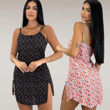 Imagem de Kit 2 Camisolas Estampada Alexia Tamanho:GCor:Variados, G, Variados