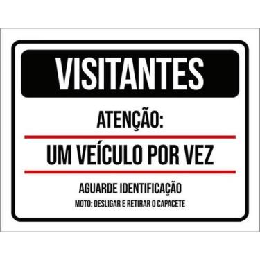 Imagem de Kit 3 Placas Moradores Veículo Por Vez Identificação 27X35 - Sinalizo