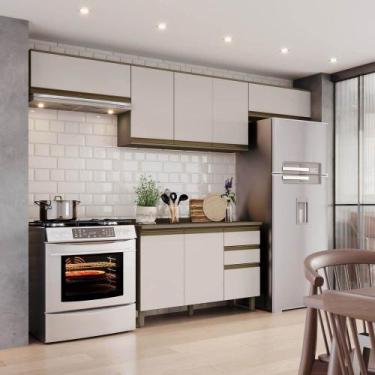 Imagem de Cozinha Modulada 4 Peças com Tampo em MDF Connect Henn, Duna/Cristal