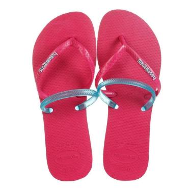 Imagem de Chinelo Havaianas Flat Duo Rosa e Azul - Feminino 37-Feminino