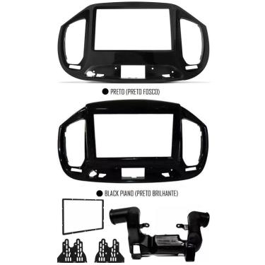 Imagem de Moldura de Painel 2 Din Fiat Novo Uno 2015 2016 2017 2018 2019 2020
