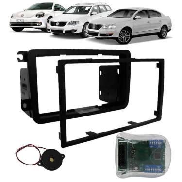 Imagem de Moldura De Painel 2 Din + Interface Comando de Volante Vw Novo Fusca e Passat e Passat Variant 2006 2007 2008 2009 2010 2011 2012 2013 2014