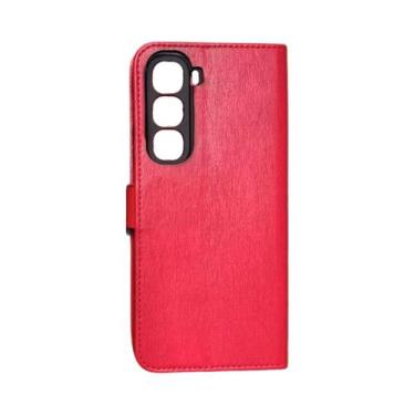 Imagem de Capa Carteira P/ Infinix Hot 60/60i Capinha Estojo Protetora Cor:Verme