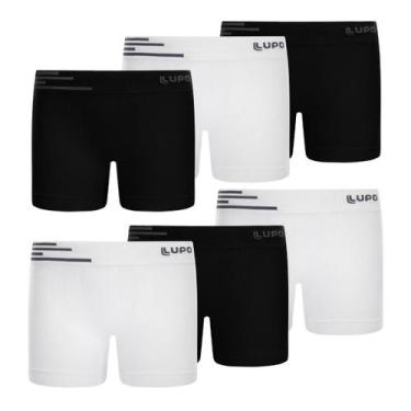 Imagem de Combo 6 Cueca Kids Microfibra Infantil Lupo Sem Costura, Preta e branc