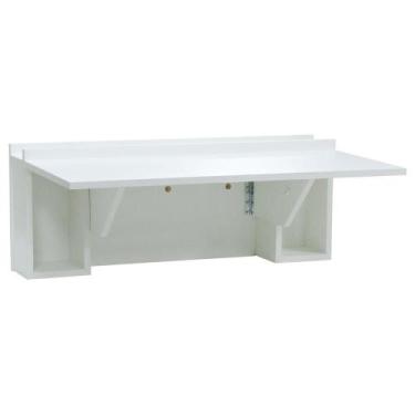 Imagem de Escrivaninha De Parede Dobrável Com Nicho - Smart Branco - Decorise