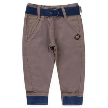 Imagem de Calça De Sarja Infantil Menino Criança Moda Look - belos e belas, Cinz