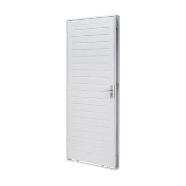 Imagem de Porta de Aço Lambri 215x83cm Batente 12cm Qualitysol Ramassol Abertura
