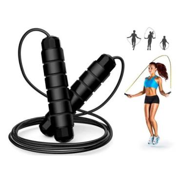 Imagem de Corda De Pular Ajustável Profissional Speed Rope Funcional MKFIT, Pret
