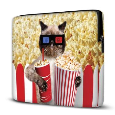 Imagem de Capa para Notebook Isoprene Popcorn Cat 15 Polegadas Com Bolso-Unissex