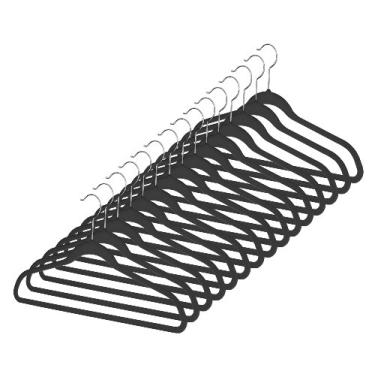 Imagem de Whitmor Conjunto de 15 cabides pretos para terno flocados