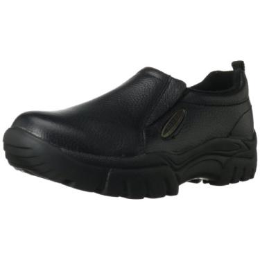 Imagem de ROPER Tênis masculino de segurança sem cadarço para trabalho casual - marrom, Preto, 39