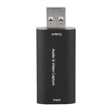 Imagem de Placa de vídeo de áudio, placa de vídeo, mini portátil para/F para USB/M para gravação de ensino (preto)