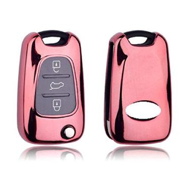 Imagem de Venus-David TPU Car Key Case Cover Shell Key Bag, apto para Kia RIO K2 K3 K5 Ceed Cerato Sportage SOUL Hyundai Verna i20 i30, rosa