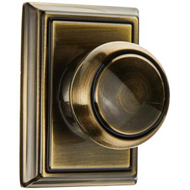 Imagem de Schlage Lock Company F10AND609ADD Maçaneta de passagem da coleção Addison Andover, latão antigo