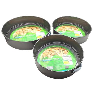 Imagem de Kit 3 Formas Antiaderente Teflon Fundo Removível Assadeira Redonda 24cm 26cm 28cm