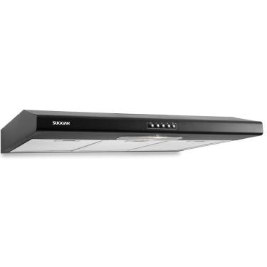 Imagem de Depurador de Ar Suggar DI81PT Slim 80cm Com 3 Velocidades Luminária Dupla Filtragem 127V Preto