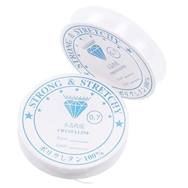 Imagem de Tingpai Cordão de pulsei elástica de 0,8 mm Linha forte elástica de 26 pés pa fazer pulsei de colar de joias faça você mesmo