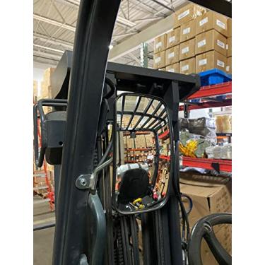 Imagem de Espelho retrovisor universal ou lateral (11,5 x 20 cm) para empilhadeiras com braço de montagem