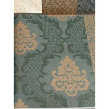 Imagem de Papel De Parede Lavável Verde Com Arabesco