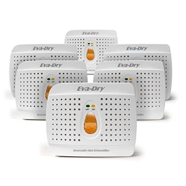 Imagem de Eva-Dry E-333 (pacote com 6) Mini desumidificador sem fio. Absorvedor de umidade superior para espaços pequenos. Recarregável e portátil. Perfeito para calças, carros, cofres de trailer e armas, armários e viagens.