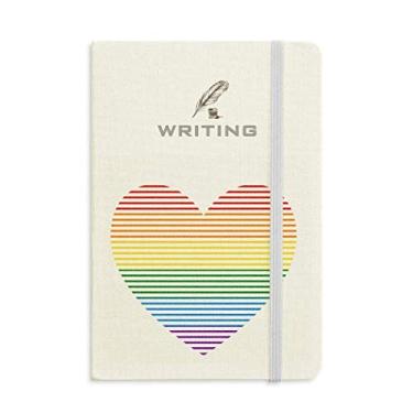 Imagem de Rainbow Gay LGBT Caderno de anotação com coração forrado com lésbica, diário clássico A5
