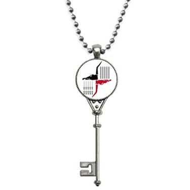 Imagem de OFFbb-USA Colar vintage com pingente de flechas de aberração cromática de segmentação joia de prata chave