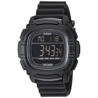 Imagem de Timex Relógio masculino Command com pulseira de silicone de 47 mm, Preto, Digital