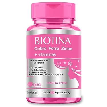 Imagem de Biotina c/Cobre Ferro Zinco + Vitaminas 60 cáps - Cabelos e Unhas