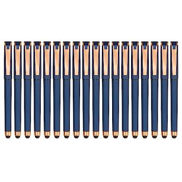 Imagem de Linbsunne Canetas de gel pretas de 0,7 mm, canetas de escritório 2 em 1 para telas sensíveis ao toque, canetas esferográficas de tinta gel para escrever (pacote com 18)