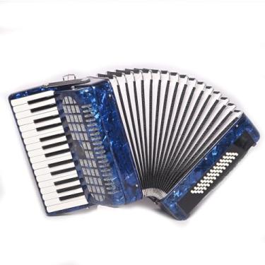 Imagem de BailingDS Acordeão 30 teclas 48 graves acordeão acordeão profissional acordeão presente para adultos estudantes 30 teclas de piano 48 baixo botão acordeão instrumento (bule)