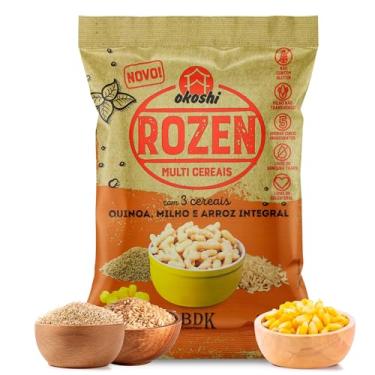 Imagem de OKOSHI - Rozen Multicereais - Snacks Saudáveis de Baixa Caloria, Lanches Fit para a Dieta, Salgadinho Japonês - Vegano, Sem Glúten, Sem Lactose, Sem Gordura Trans, Kosher - 40g