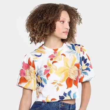 Imagem de Camiseta Cropped Farm Floral Majestoso Feminina-Feminino