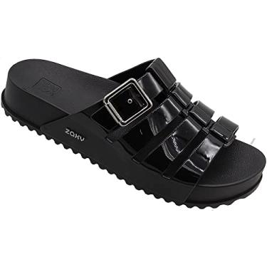 Imagem de Tamanco Plataforma Zaxy Ritmo Tiras Fivela Slide Feminina